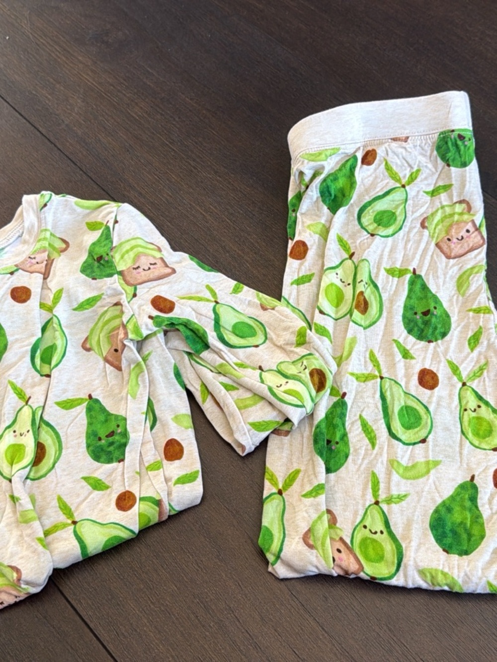 Little Sleepies Avocado Print Pajama Set - Green & Brown